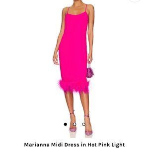 Amanda Uprichard Hot Pink Feather Midi
